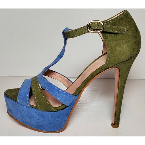 PRIMADONNA COLLECTION WOMEN EURO SIZE BLUE/GREEN 4.5 INCH HEEL  08211 MI - Picture 2 of 12
